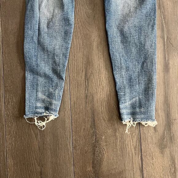 American Eagle Curvy Super Hi Rise Jegging Destroyed Distressed Jeans 00 Short - Picture 4 of 8